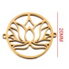 Connecteur - Fleur de Lotus dans médaillon 20mm - en Acier Inoxydable 304  finition Doré