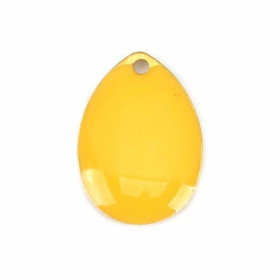 Sequins médaillons style émaillés Biface GOUTTE 14mm Jaune Canari