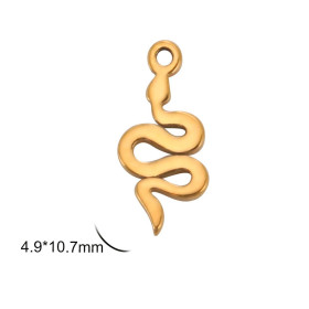 Pendentifs Serpent 11 mm - en Acier Inoxydable  placage Doré