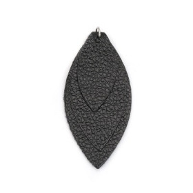 Trio de Pendentifs simili cuir Marquise Noires