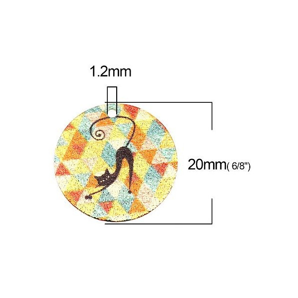 pendentifs breloques stardust Ronde 20mm Chat Doré