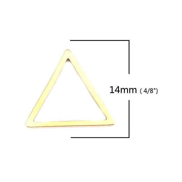 Pendentifs - Connecteurs - Triangle - 14 mm - Doré en Acier Inoxydable 304 pour bijoux raffinés