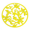 Estampes Pendentifs Oiseau sur branche 31mm métal finition Jaune