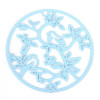 Estampes Pendentifs Oiseau sur branche 31mm métal finition Bleu Ciel