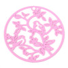 Estampes Pendentifs Oiseau sur branche 31mm métal finition Rose