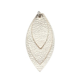 Trio de Pendentifs simili cuir Marquise  ( trois tailles ) Doré Clair