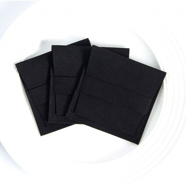 Pochette pochon sachet cadeaux Carré 6.2mm effet suédine coloris Noir