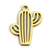 Pendentifs Cactus 17.5mm en acier Inoxydable 316 Placage Doré