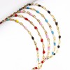 Bracelet ajustable 17.5cm avec chaine d'extension maille émaillé multicolores en Acier Inoxydable 304 coloris Doré