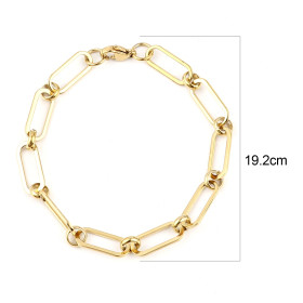 PS11694501 – Lot de 1 Bracelet 19.2cm maille ovale 16x7mm – Acier Inoxydable 304 Doré