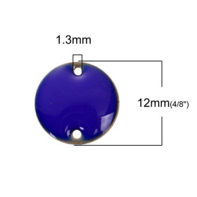 Sequins médaillons émaillés biface CONNECTEUR 12mm base doré