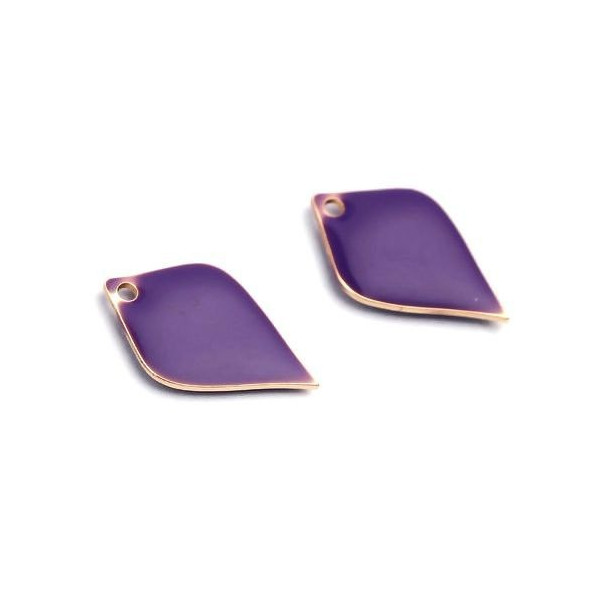 Sequins Émaillés Pétaline Losange Arrondi 18x12mm – Coloris Violet