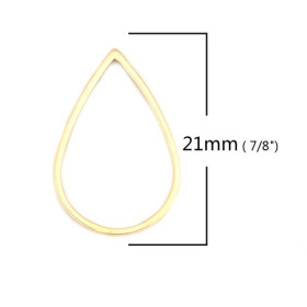 Pendentifs Connecteurs Goutte 21 mm Doré en Acier Inoxydable 304 pour bijoux raffinés