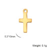Pendentifs petites Croix 10mm en Acier Inoxydable 304 finition Doré  pour création de bijoux raffinés