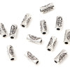 PS11733835 – Lot de 4 ou 8 Perles Intercalaires Tubes travaillés 8mm – Métal Finition Argent Antique