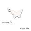 Pendentifs petits Papillons 10mm en Acier Inoxydable 304 finition Argenté