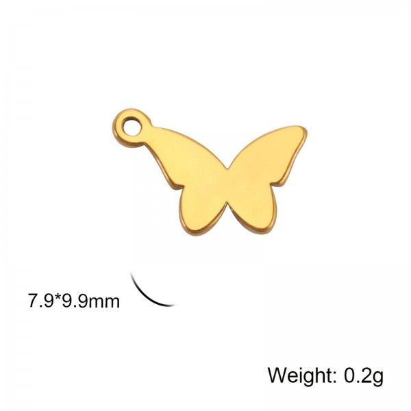 Pendentifs petits Papillons 10mm en Acier Inoxydable 304 finition Doré