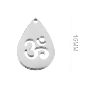 Pendentifs Goutte Yoga OM en Acier Inoxydable 304 finition Argenté