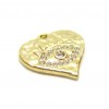Pendentif Amulette Cœur Oeil de la protection  avec Strass 15mm - en Acier Inoxydable 304 finition Doré