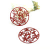 Estampes Pendentifs Oiseau sur branche 31mm métal finition Rouge