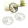 Estampes Pendentifs Fée dans cercle 20mm métal finition Argent Platine