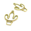 Pendentifs Cactus 20.5mm en acier Inoxydable 316 Placage Doré