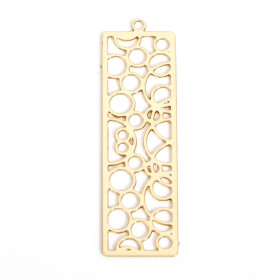 Estampes Pendentifs Rectangle Multi Cercles 47mm métal finition Doré