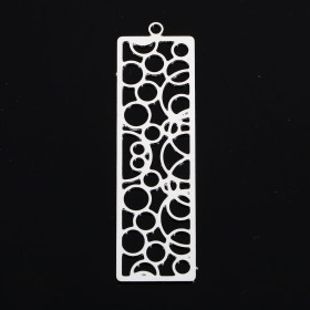 Estampes Pendentifs Rectangle avec Multi cercle 47mm métal finition Argent Platine