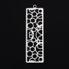 Estampes Pendentifs Rectangle avec Multi cercle 47mm métal finition Argent Platine