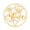 Estampes, Pendentifs Papyrus dans Cercle 17.5mm, métal finition Doré