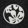 Estampes Pendentifs Fleur dans Cercle 19.5mm métal finition Argenté