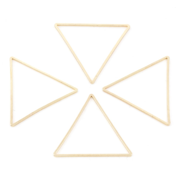 PS11883192 – Lot de 10 Pendentifs Triangle 26mm – Cuivre Doré à l'or fin 18K