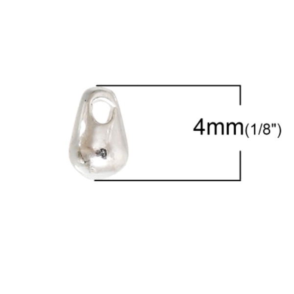 Pendentifs mini Goutte 4 mm métal couleur Argent Vif