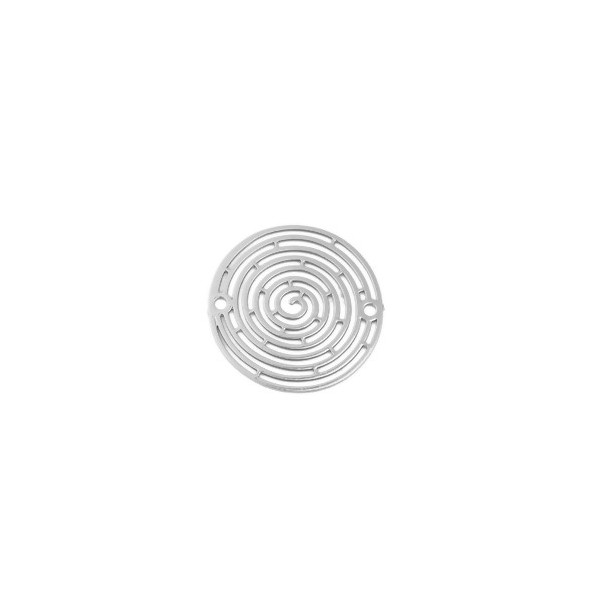 Estampes pendentif connecteur filigrane Spirale 18mm métal couleur Argent Platine