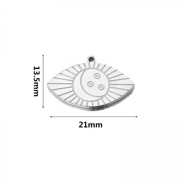 Pendentif marquise 21mm en Acier Inoxydable 304 finition Argenté  pour création de bijoux raffinés