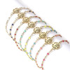 Bracelet Arbre dans médaillon avec résine style émaillé Noir en Acier Inoxydable 304 finition 18KT