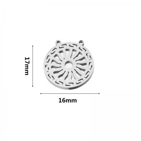 Connecteur Cercle  géométrique 16mm en Acier Inoxydable 304 finition Argenté
