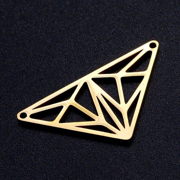 Connecteurs -  Forme Géométrique  Triangle 28mm - en Acier Inoxydable 201  Placage Ionique Doré