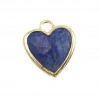 Pendentif Coeur Lapis Lazuli 20mm en laiton finition Doré 18KT
