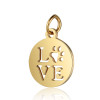 Pendentif  avec anneau- LOVE - 12 mm - Doré en Acier Inoxydable  - pour bijoux raffinés