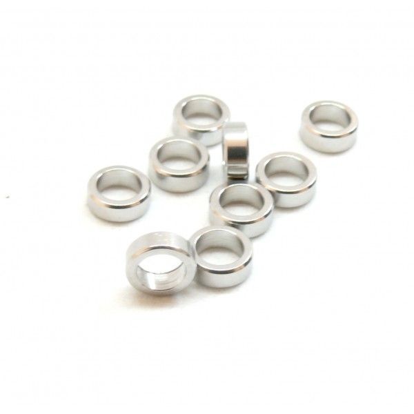 Perles intercalaires 6 par 2mm en Acier Inoxydable 304 Coloris Argent pour bijoux raffinés
