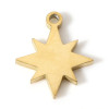 Pendentif Etoile 12mm en Acier Inoxydable 304 finition Doré