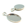 Supports de pendentifs ovales 18 par 25mm attache triangle laiton couleur ARGENT Platine
