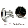 Supports Boutons de manchettes 14mm laiton  couleur Argent Platine