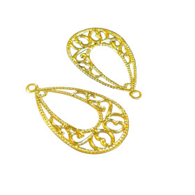 Estampes pendentif filigrane Goutte Doré de 24mm