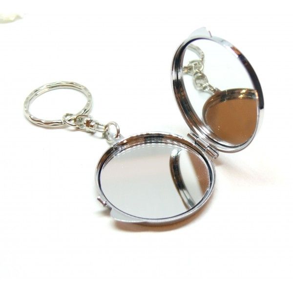 Support  Miroir de poche à customiser, miroir de sac en acier inoxydable 30 mm de diamètre