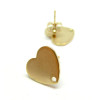 Boucles d'oreilles, Puce Coeur 13mm, Acier Inoxydable, finition Doré à l'or fin 18K, placage IONIQUE