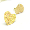 Boucles d'oreilles Puce Coeur Stardust 9mm, Acier Inoxydable finition Doré, Placage IONIQUE