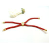 Support bracelet Intercalaire Arbre cordon Nylon ajustable avec accroche  Laiton Doré 18KT Coloris Rouge