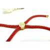 Support bracelet Intercalaire Arbre cordon Nylon ajustable avec accroche  Laiton Doré 18KT Coloris Rouge